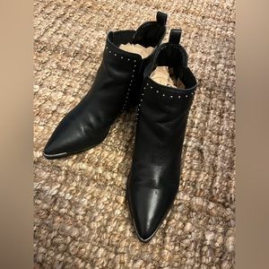 Marc Fisher Yommi Chelsea Bootie with studs detail in black leather